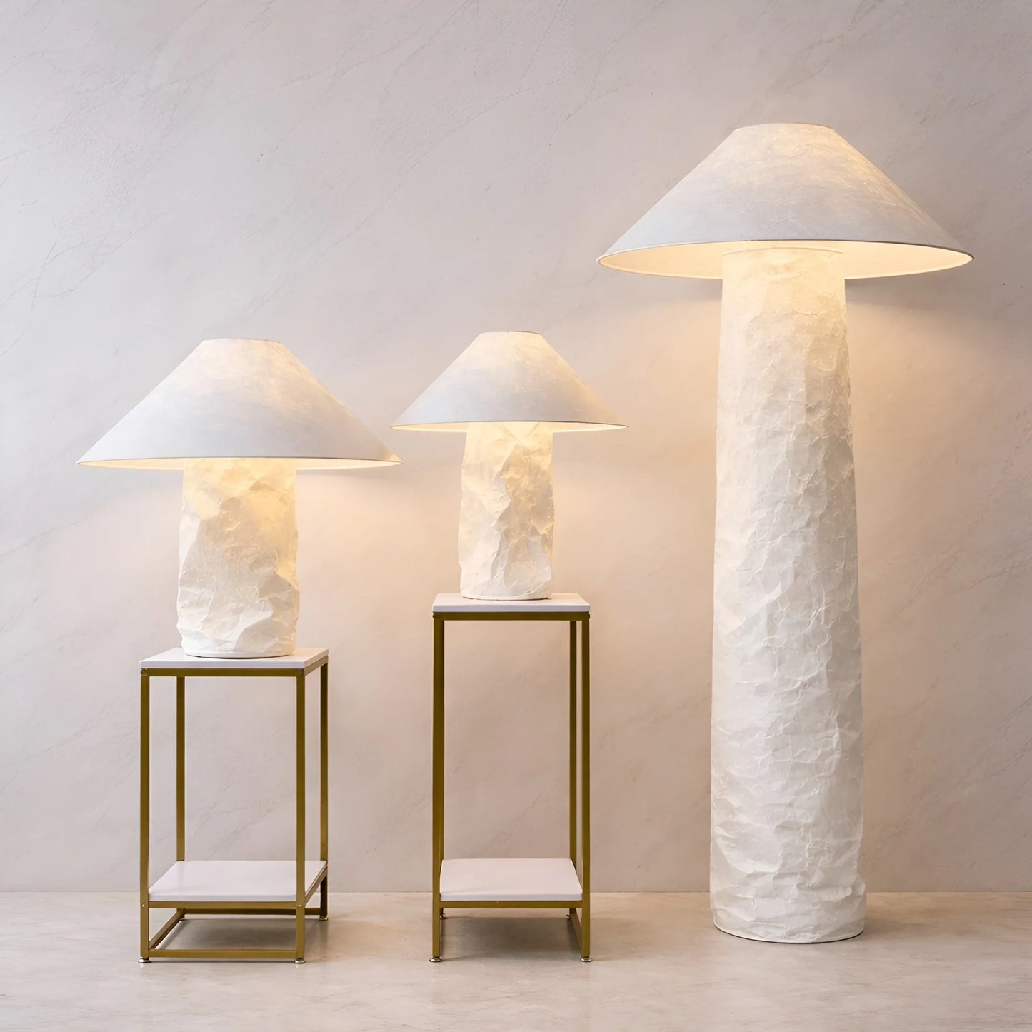 Citrine Wabi-Sabi Paper Table and Floor Lamp - Lamps | Lucera Lighting
