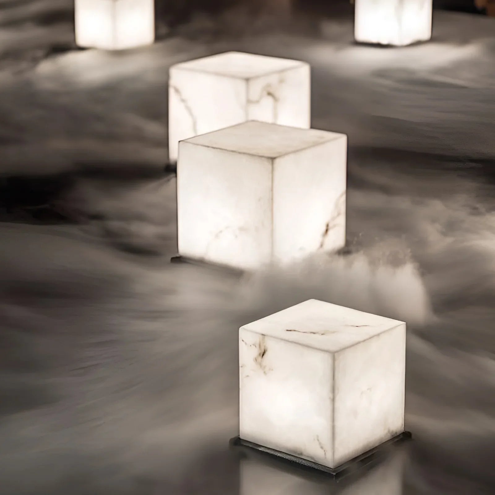 Vesta Marble Outdoor Floor Light - Exterior wall | Lucera Lighting
