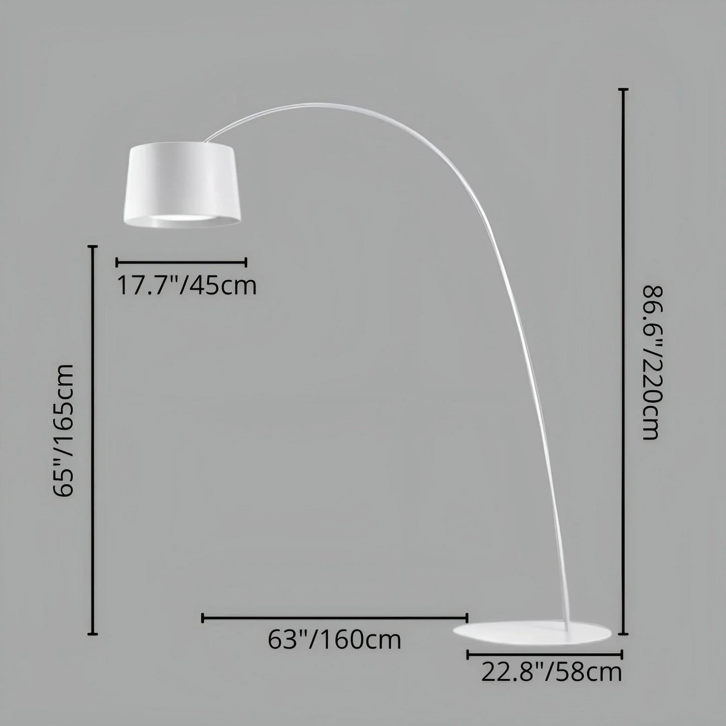 Gabbro Designer Arc Floor Lamp - Modern Minimalist Aluminum - Lamps | Lucera Lighting