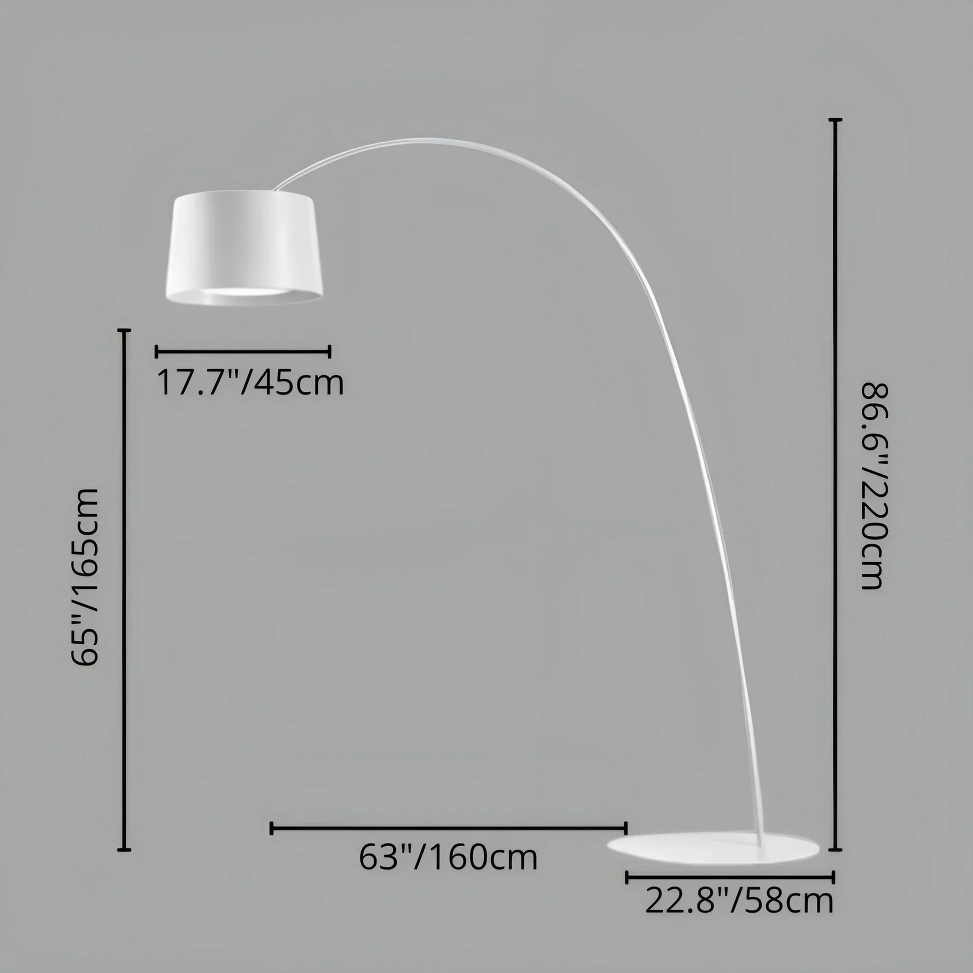Gabbro Designer Arc Floor Lamp - Modern Minimalist Aluminum - Lamps | Lucera Lighting